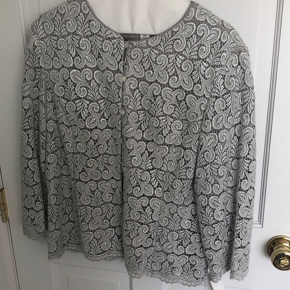 Talbots lace over evening jacket